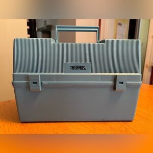 Vintage Lunchbox Thermos Blue Plastic Lunch Made in Canada